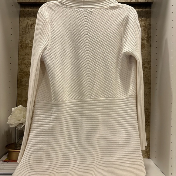 White Ribbed Open Cardigan - Picture 5 of 5